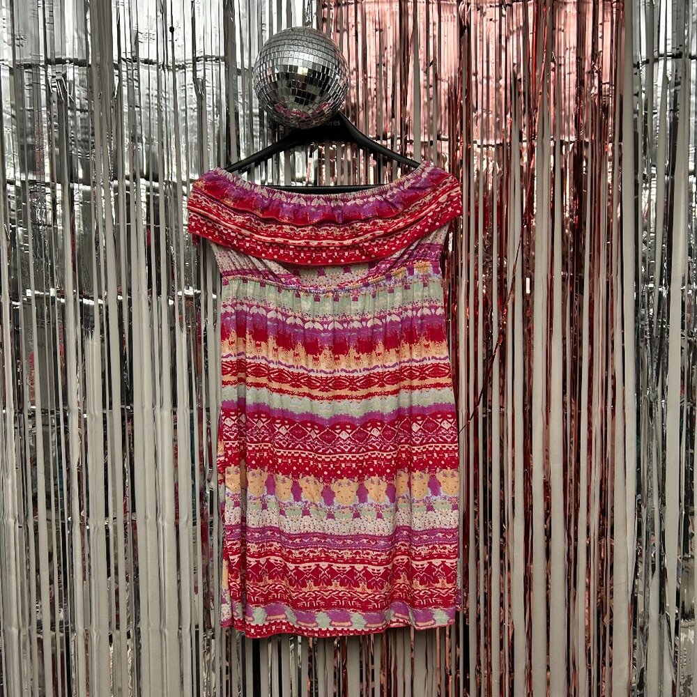 Guilty Tube Mini Dress Women Size Extra Large XL Red Pink Colorful Party